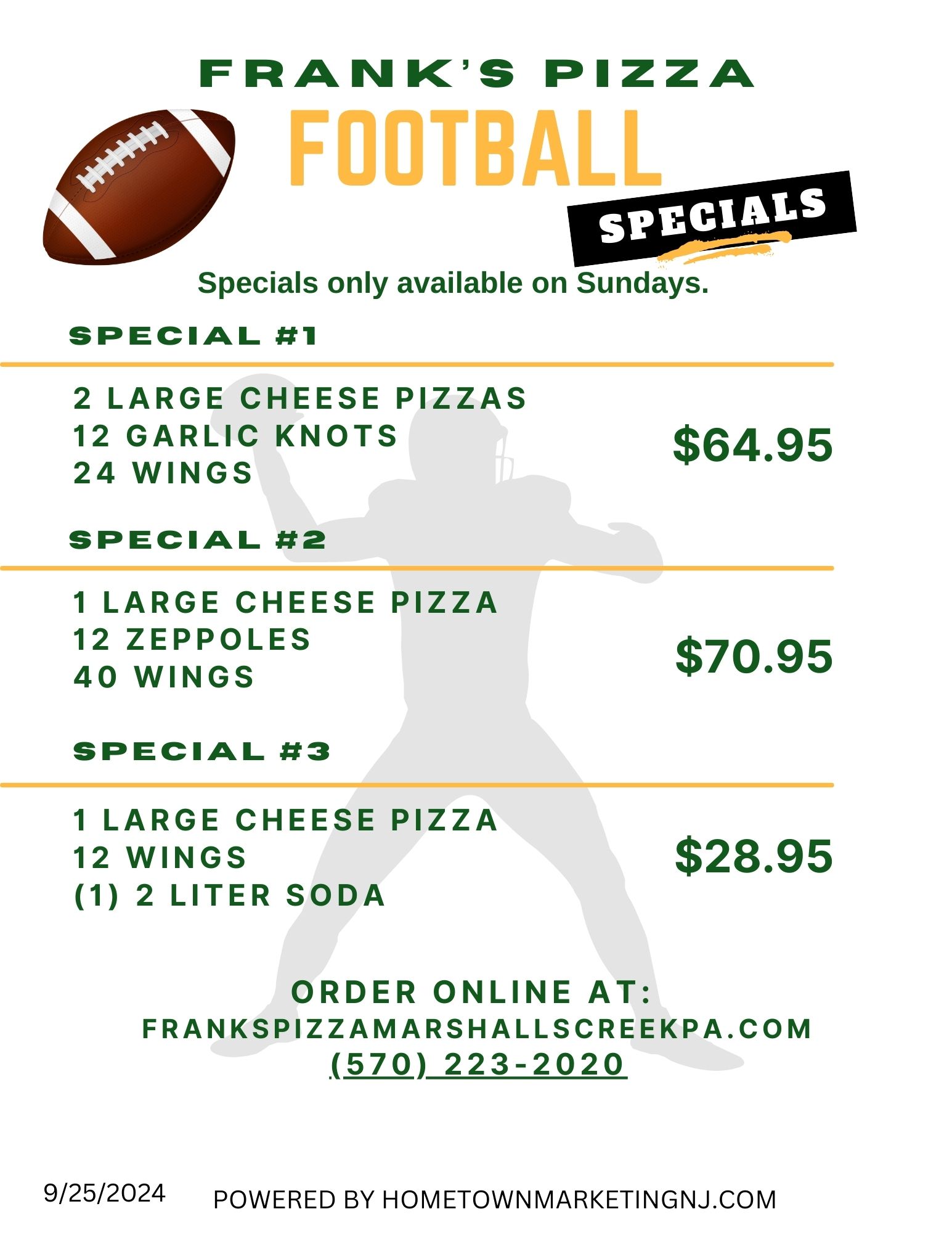 Football Specials 9252024